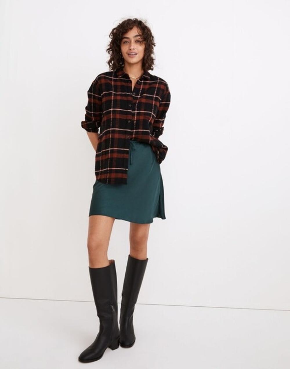 Madewell Women's Flannel Sunday Shirt In Evins Plaid Size M